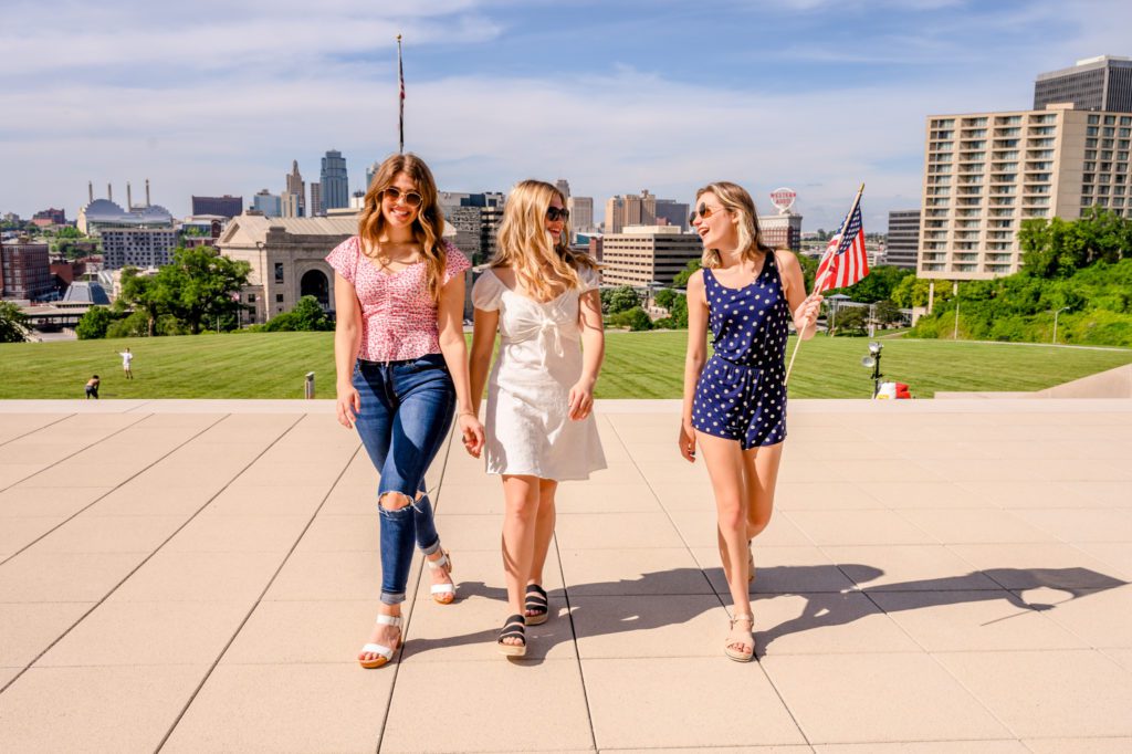 4th of July model team photoshoot at Liberty Memorial in Kansas City